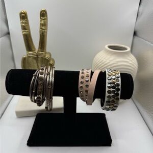 Lot of 3 Faux Leather Fashion Bracelets NEW‎